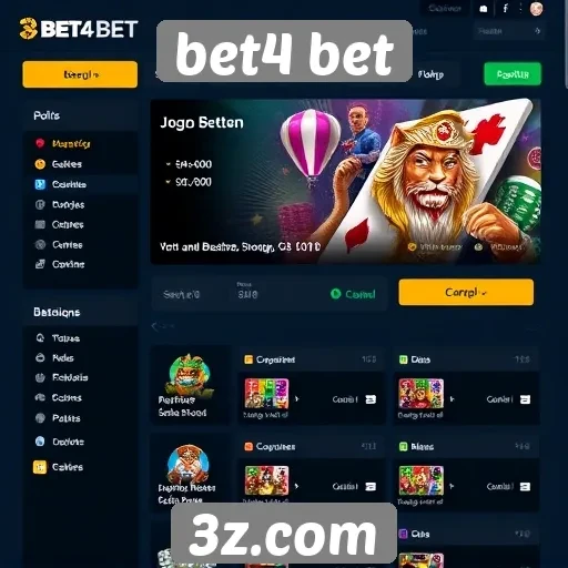 Interface do usuário no site de jogos bet4 bet